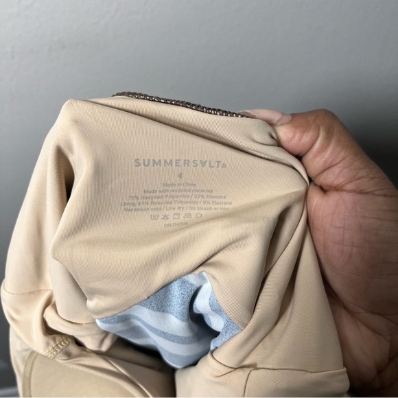 Summersalt Women Swimsuit One Piece 4 Chocolate Brown Perfect Wrap Modern Zebra - Picture 9 of 11